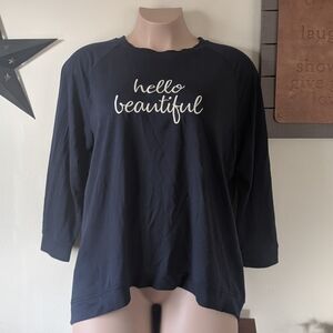 SzXXL Isaac Mizrahi Navy "Hello Beautiful" Soft Top